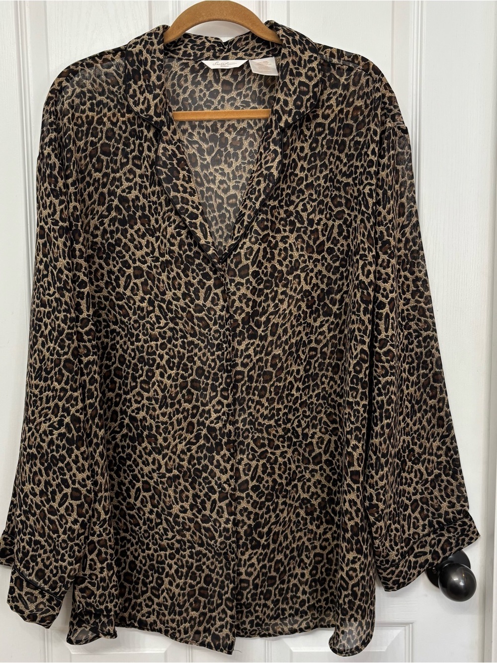 Leopard Print Sheer Blouse | Secret Treasures Woman 3X